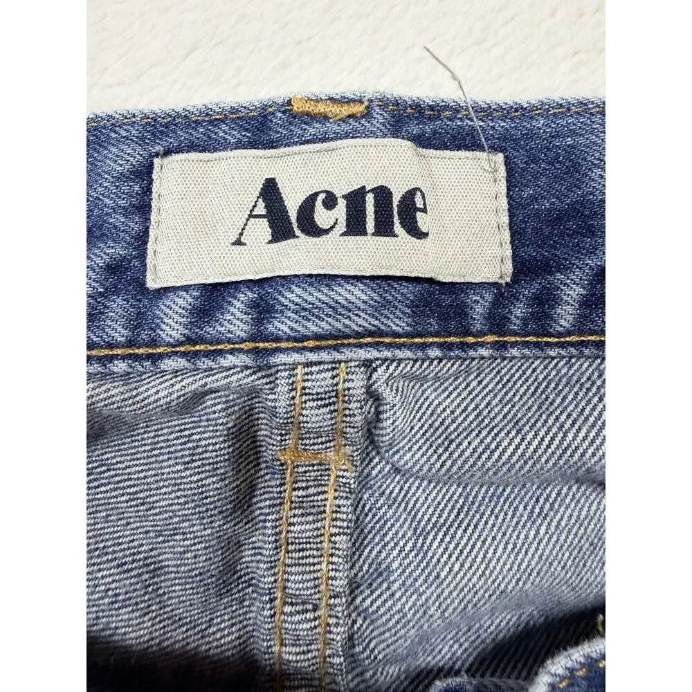 Acne Roc Verakai Jeans Men Size 36x34 Blue Indigo Slim Straight Button Fly EUC